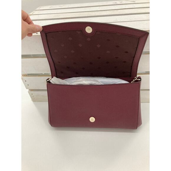 KATE SPADE, SMALL WINE SAFFIANO LEATHER CROSSBODY BAG - Picture 6 of 9